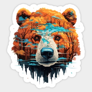 Grizzly Bear Animal Freedom World Wildlife Wonder Abstract Sticker